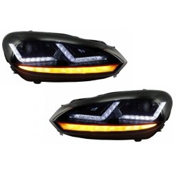Faruri LED Osram pentru VW Golf 6 GTI rosu, semnal dinamic, 2008-2012