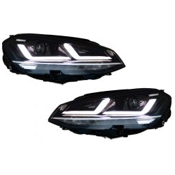Faruri Full LED Osram pentru VW Golf 7 VII 2012-2017, crom