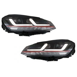 Faruri Full LED Osram pentru VW Golf 7 VII 2012-2017 GTI rosu