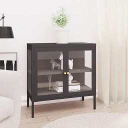 Servanta, antracit, 70x35x70 cm, otel si sticla GartenMobel Dekor