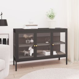 Servanta, antracit, 105x35x70 cm, otel si sticla GartenMobel Dekor
