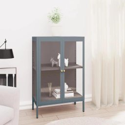 Servanta, antracit, 75x35x105 cm, otel si sticla GartenMobel Dekor