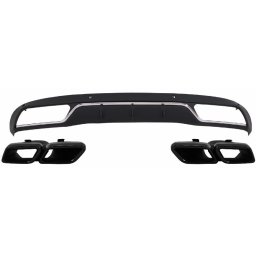Difuzor bara spate Mercedes C-Class W205 S205 2014-2018 C63 Design negru
