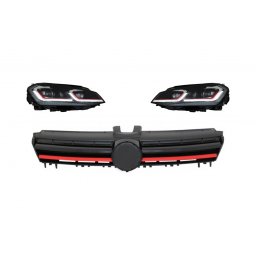 Faruri LED cu semnal dinamic si grila R Design pentru VW Golf 7 VII