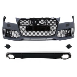 Bara fata si difuzor spate cu ornamente evacuare Audi A7 4G RS7 Design