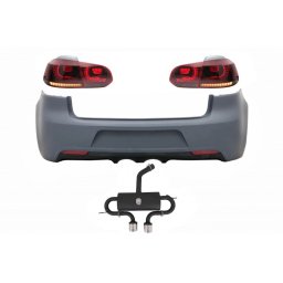 Bara spate R20 Look cu evacuare si stopuri Full LED pentru VW Golf 6 VI