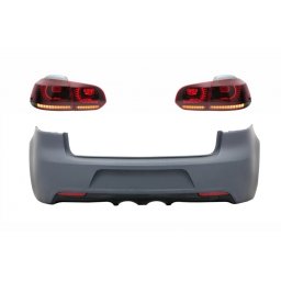 Bara spate VW Golf 6 cu stopuri Full LED R20 rosu fumuriu