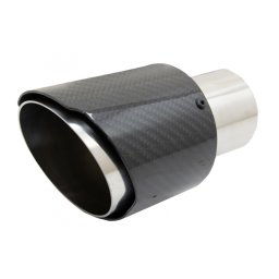 Ornament evacuare auto din carbon lucios si inox 304, inlet 6.1 cm