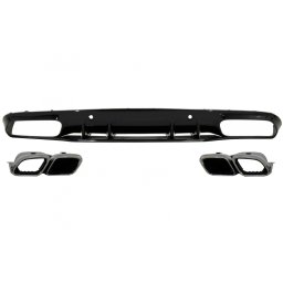 Difuzor bara spate Mercedes C-Class C205 A205 C63S Silver Tips