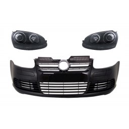 Bara fata cu faruri VW Golf 5 si Jetta R32 Look, negru lucios