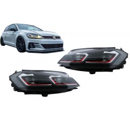 Faruri LED pentru VW Golf 7.5 (2017-2020) GTI Look cu semnal dinamic