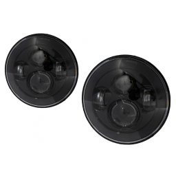 Faruri Full LED CREE cu dublu proiector pentru Jeep Wrangler JK/TJ, negre