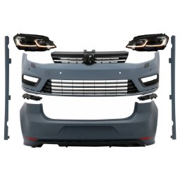 Kit exterior complet VW Golf 7 2012-2017 cu faruri LED semnal dinamic R-Line