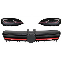 Faruri LED pentru VW Golf 7 2012-2017 GTI Design cu grila centrala