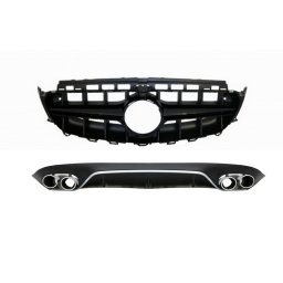 Difuzor bara spate Mercedes E-Class C238 A238 AMG cu grila, negru