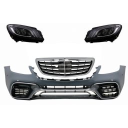 Bara fata Mercedes S-Class W222 Facelift cu grila si faruri Full LED S63