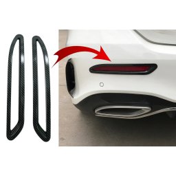 Ornamente reflectorizanti bara spate Mercedes A-Class W177 V177 AMG Line, carbon mat