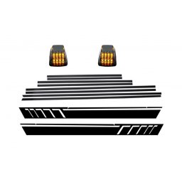 Bandouri laterale negru mat cu stickere si lampi LED pentru Mercedes G-Class W463