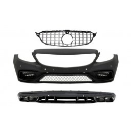 Bara fata cu grila si difuzor Mercedes C-Class W205/S205 2014-2018 C63 Design