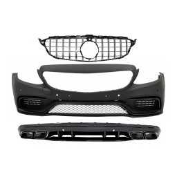 Bara fata Mercedes C-Class W205 S205 2014-2018 cu grila si difuzor C63 Design
