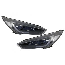 Faruri LED DRL pentru Ford Focus Mk3 Facelift RHD 2015-2017, design Bi-Xenon