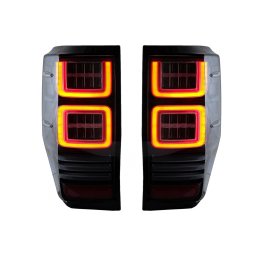 Stopuri LED Ford Ranger 2012-2018 cu geam clar si semnal dinamic