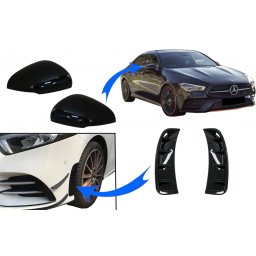 Capace oglinzi si grile laterale Mercedes A-Class W177/V177 Night Package