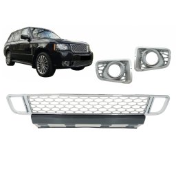 Grila bara fata cu ornamente proiectoare pentru Range Rover L322 2010-2012 crom
