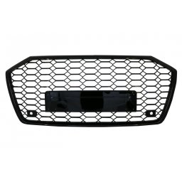 Grila bara fata Audi A6 C8 4K 2018+ design RS6 negru lucios