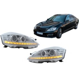 Faruri LED pentru Mercedes S-Class W221 2005-2009 Facelift Look LHD