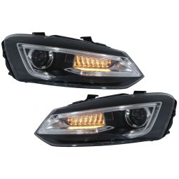 Faruri LED VW Polo 6R 6C 2009-2017 RHD cu design Devil Eye