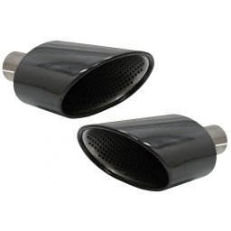 Ornamente evacuare negre Audi A4 B9 si A5 F5, inox, set stanga-dreapta