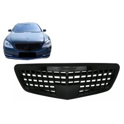Grila centrala Mercedes S-Class W221 Facelift 2010-2013, negru lucios