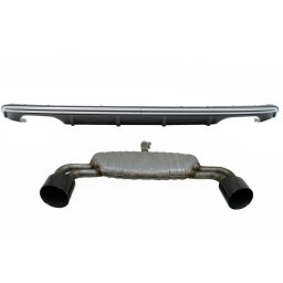 Difuzor bara spate cu evacuare neagra pentru Audi A3 8V Hatchback Sportback S3