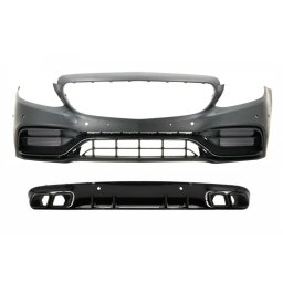 Bara fata C63 cu difuzor spate pentru Mercedes C-Class C205 A205 2014-2019