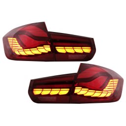 Stopuri OLED BMW Seria 3 F30/F35/F80 rosu clar, M4 Design, semnal dinamic