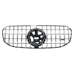Grila centrala Mercedes GLS X167 2019-2023 GTR Look negru lucios cu crom