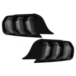 Stopuri Full LED fumurii pentru Ford Mustang VI S550 2015-2019 cu semnal dinamic