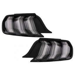 Stopuri Full LED pentru Ford Mustang VI S550 2015-2019 fumurii cu semnal dinamic