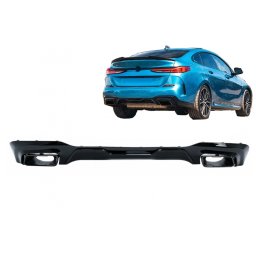 Difuzor bara spate BMW 2 Series F44 Gran Coupé negru lucios, evacuare dubla