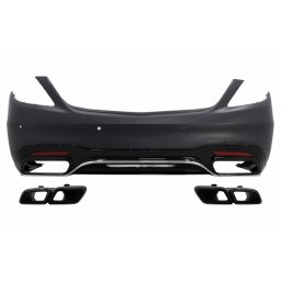 Bara spate cu difuzor si ornamente evacuare negre pentru Mercedes S-Class W222