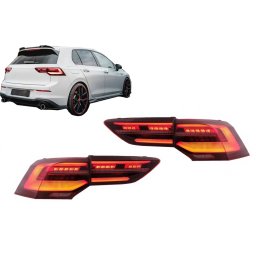 Stopuri Full LED pentru VW Golf 8 Hatchback Mk8 cu semnal dinamic secvential