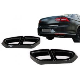 Ornamente tobe evacuare VW Passat B8 3G 2015-2019, negru lucios