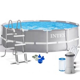 Piscina supraterana Intex Prism Frame 366x99 cm, cu pompa filtrare si scara