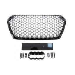 Grila centrala Audi A4 B9 8W 2016-2018 RS Design negru lucios