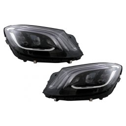 Faruri Full LED negre pentru Mercedes S-Class W222 2013-2017 facelift