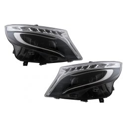 Faruri LED negre pentru Mercedes V-Class W447 Vito 2014-2017