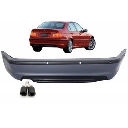 Bara spate M-Technik cu ornament evacuare carbon mat pentru BMW Seria 3 E46 Sedan