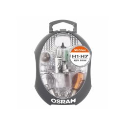 Trusa becuri auto de rezerva OSRAM H1 H7 7 piese cu sigurante