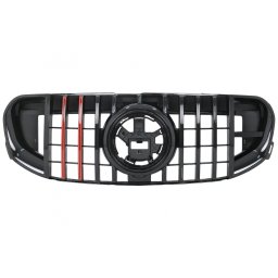 Grila centrala Mercedes GLS X167 2019-2023 GTR Look negru cu insertii rosii